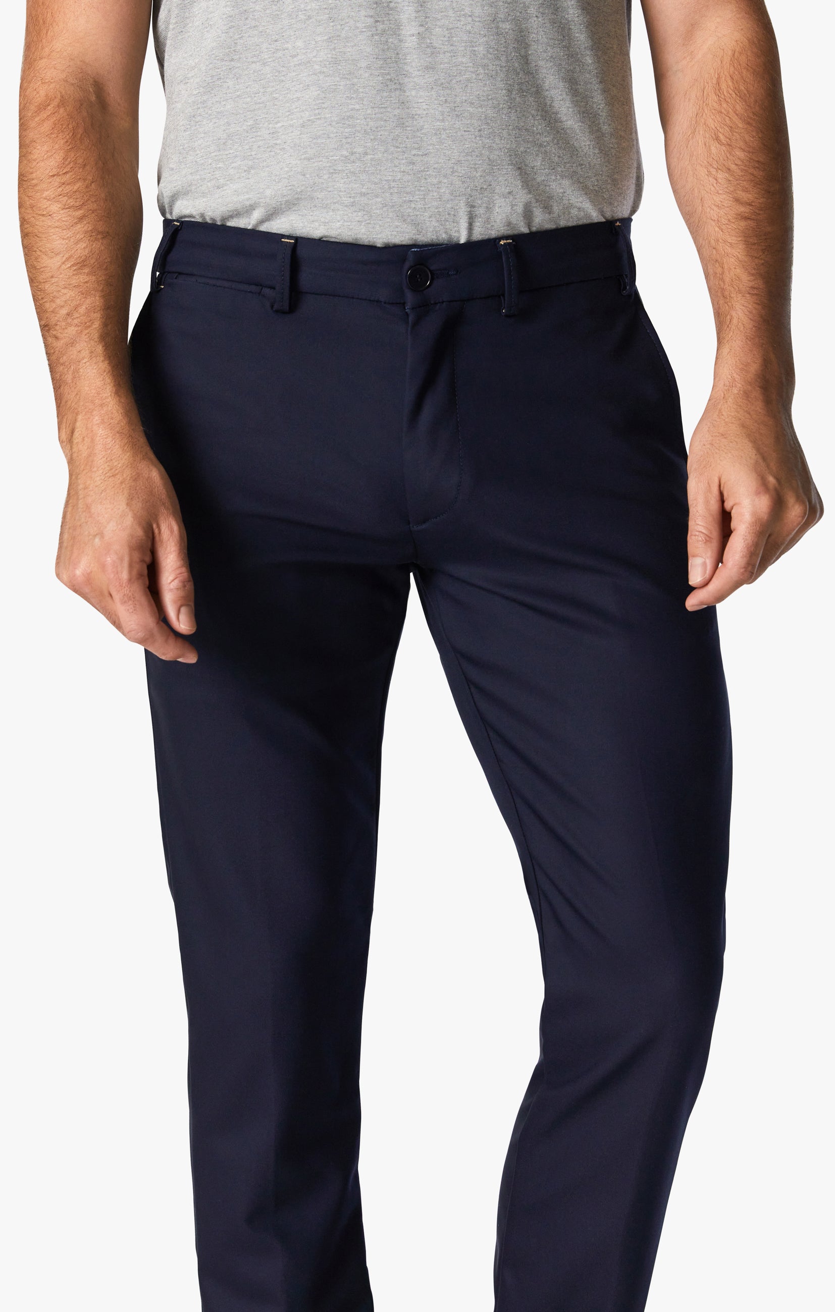 Verona Slim Leg Chino Pants In Navy High-Flyer