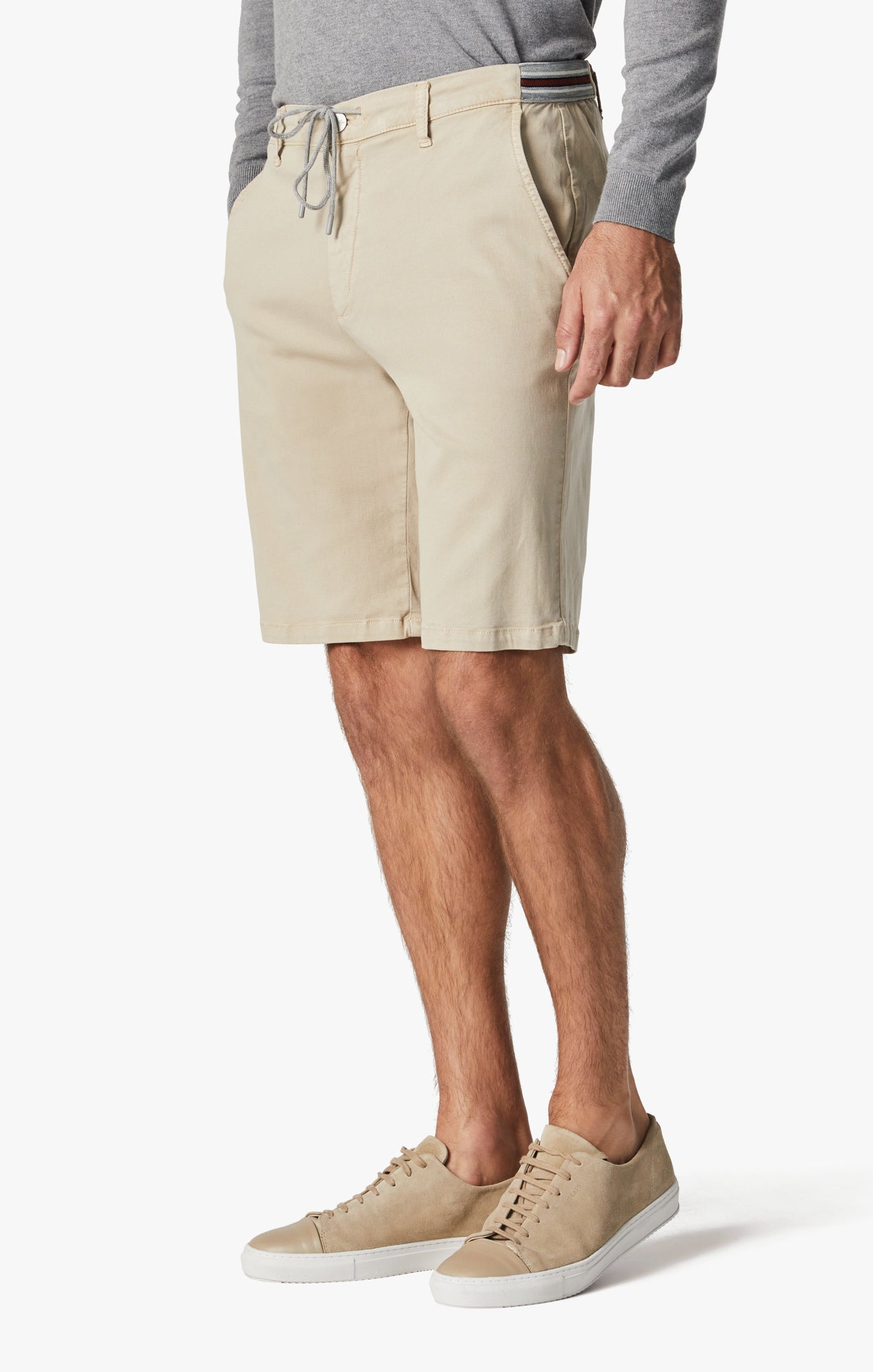 Ravenna Elastic Waist Shorts In Sand Soft Touch