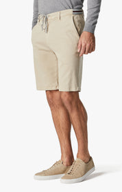 Ravenna Elastic Waist Shorts In Sand Soft Touch