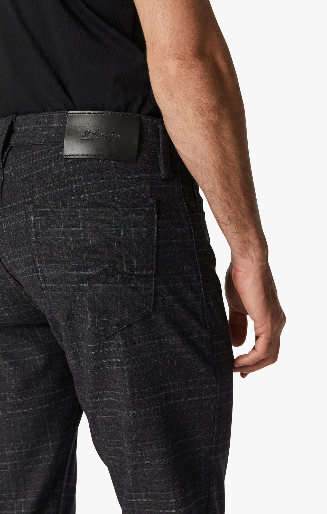 Courage Straight Leg Pants In Grey Checked Image 3