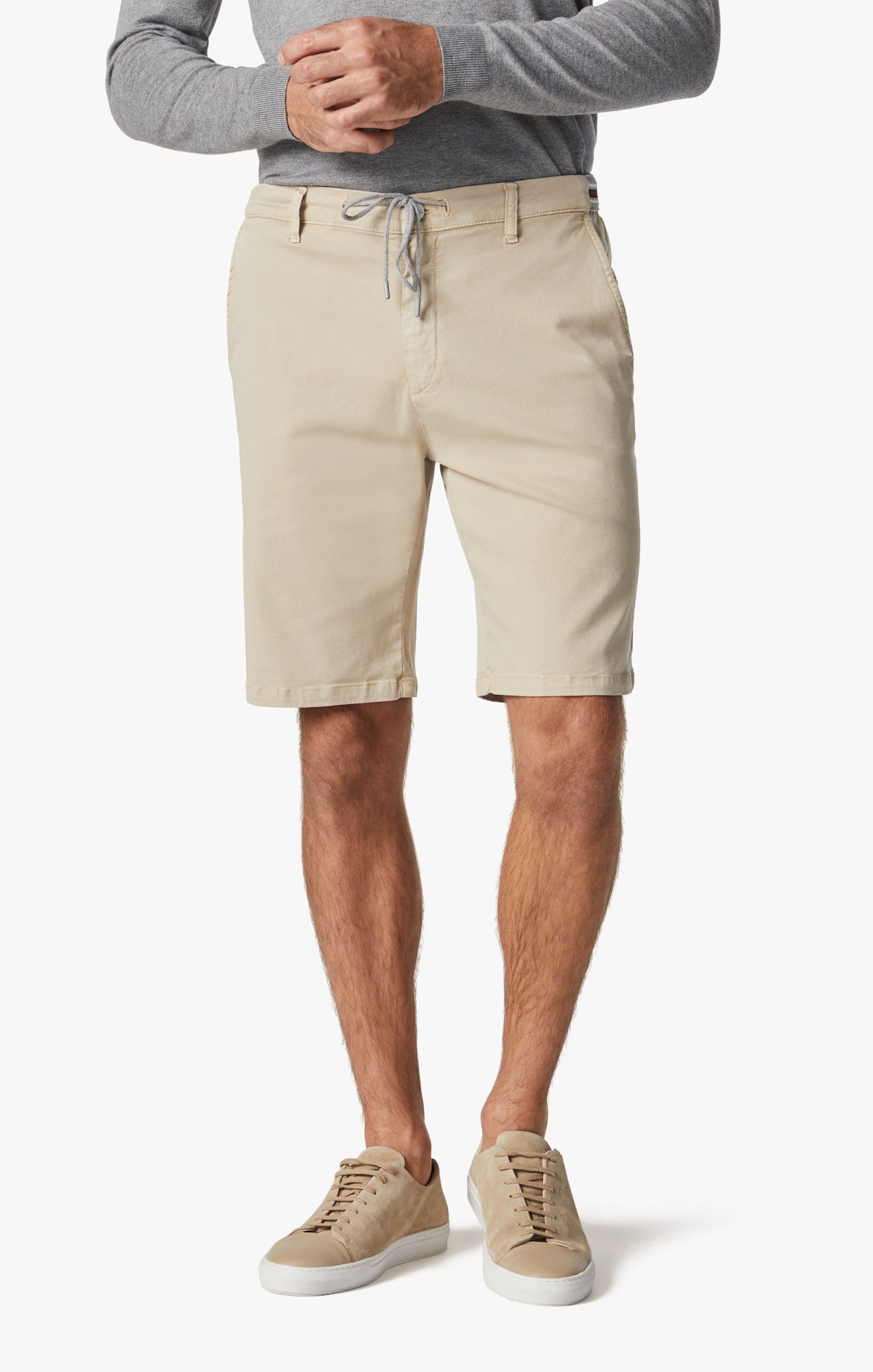 Ravenna Elastic Waist Shorts In Sand Soft Touch