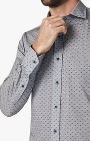 Leaf Design Shirt Grey Melange