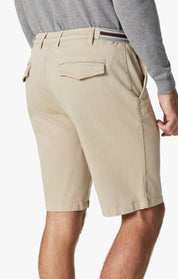 Ravenna Elastic Waist Shorts In Sand Soft Touch