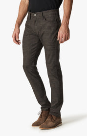 Cool Tapered Leg Pants In Brown Checked