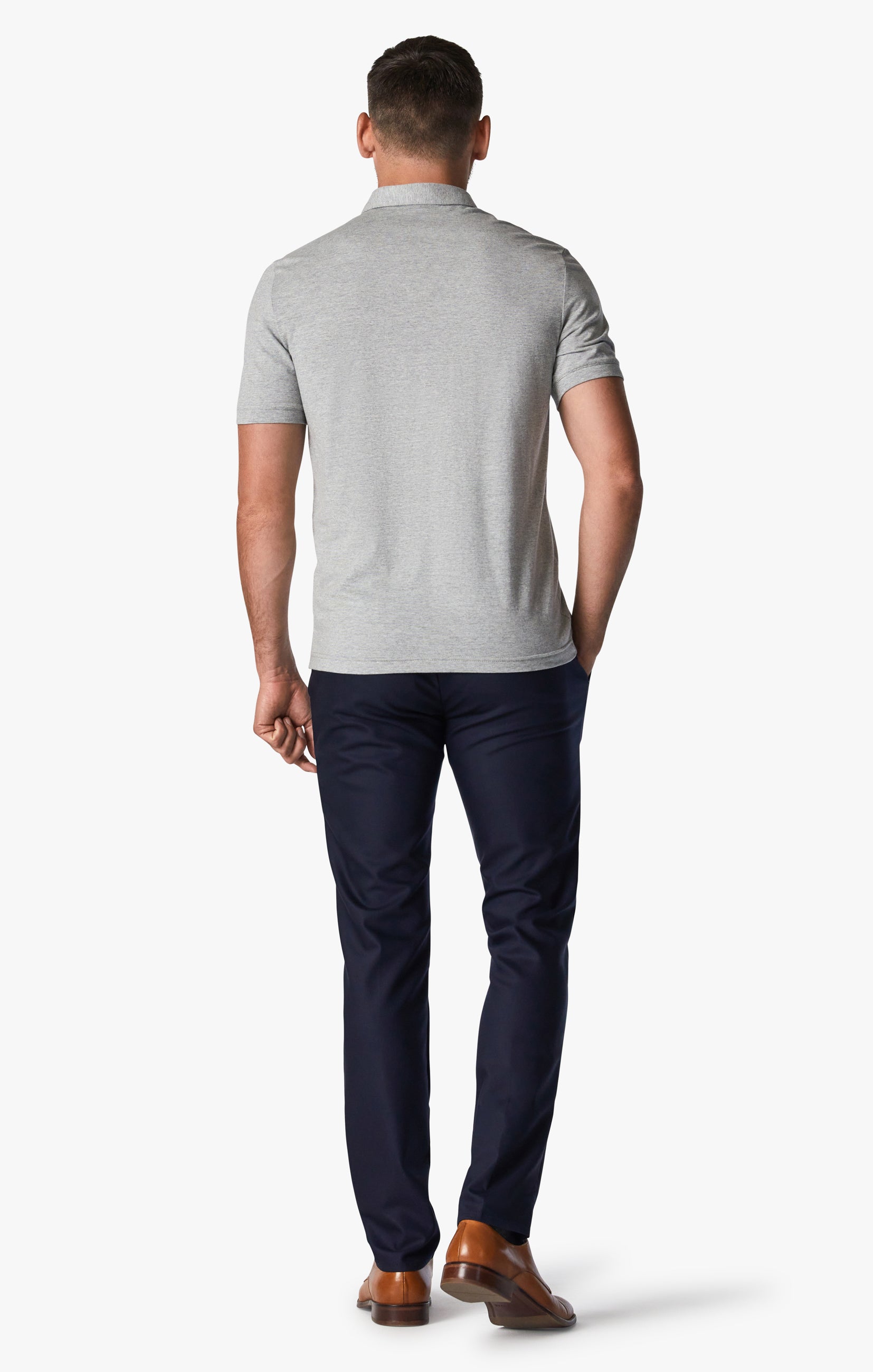 Verona Slim Leg Chino Pants In Navy High-Flyer