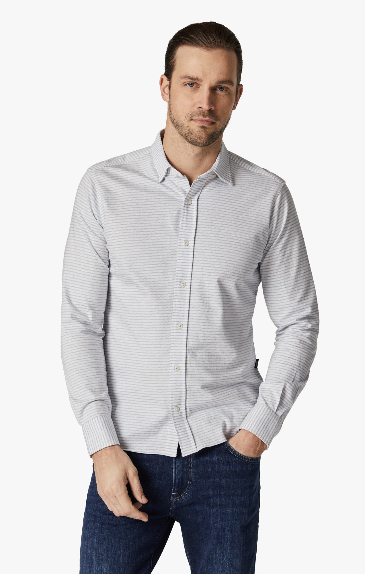 Horizontal Stripe Shirt in Indigo