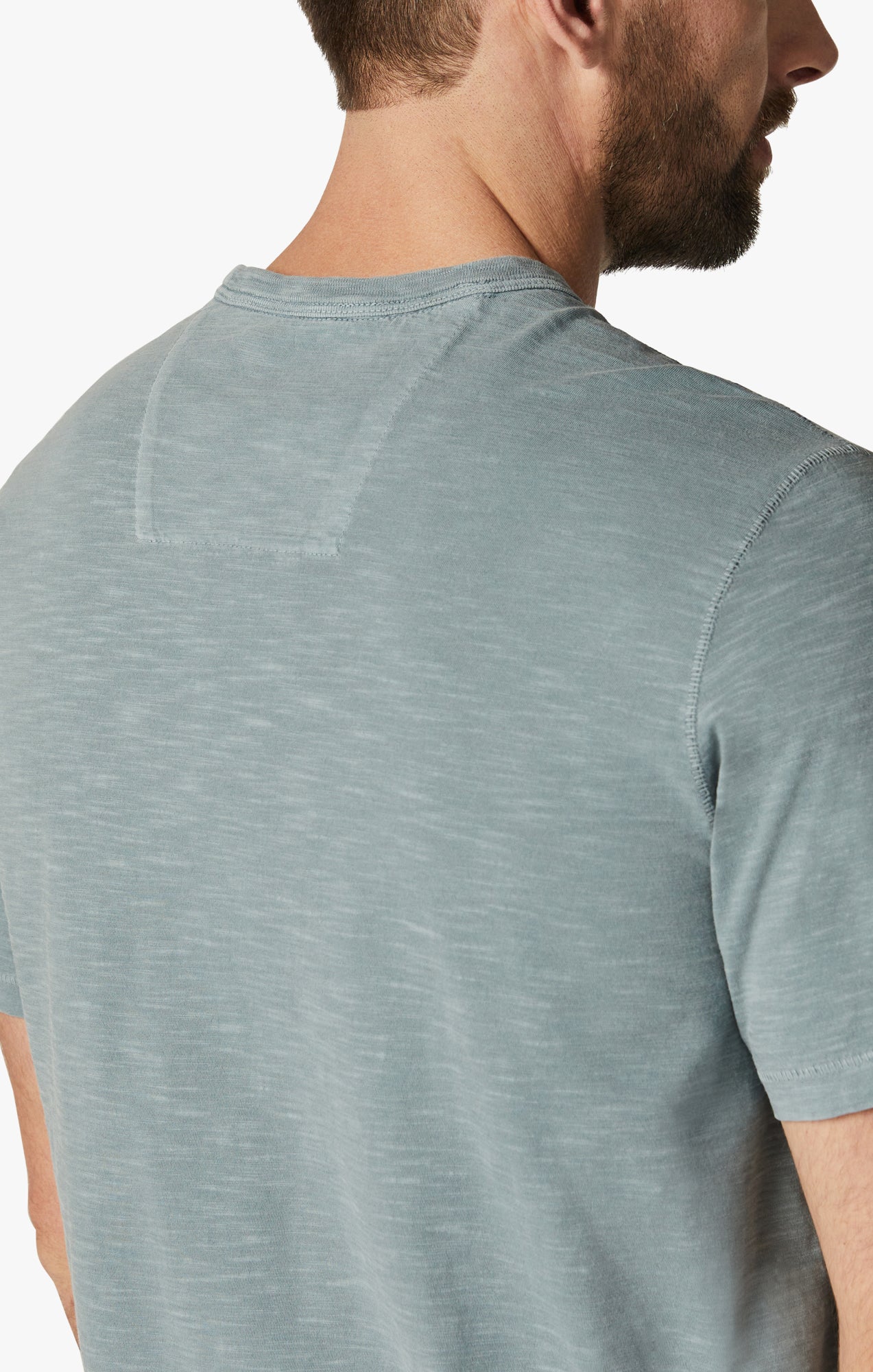 Slub Crew Neck T-Shirt in Citadel Image 5