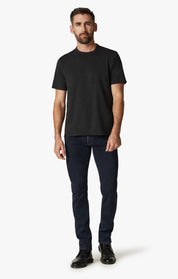 Slub Crew Neck T-Shirt in Black