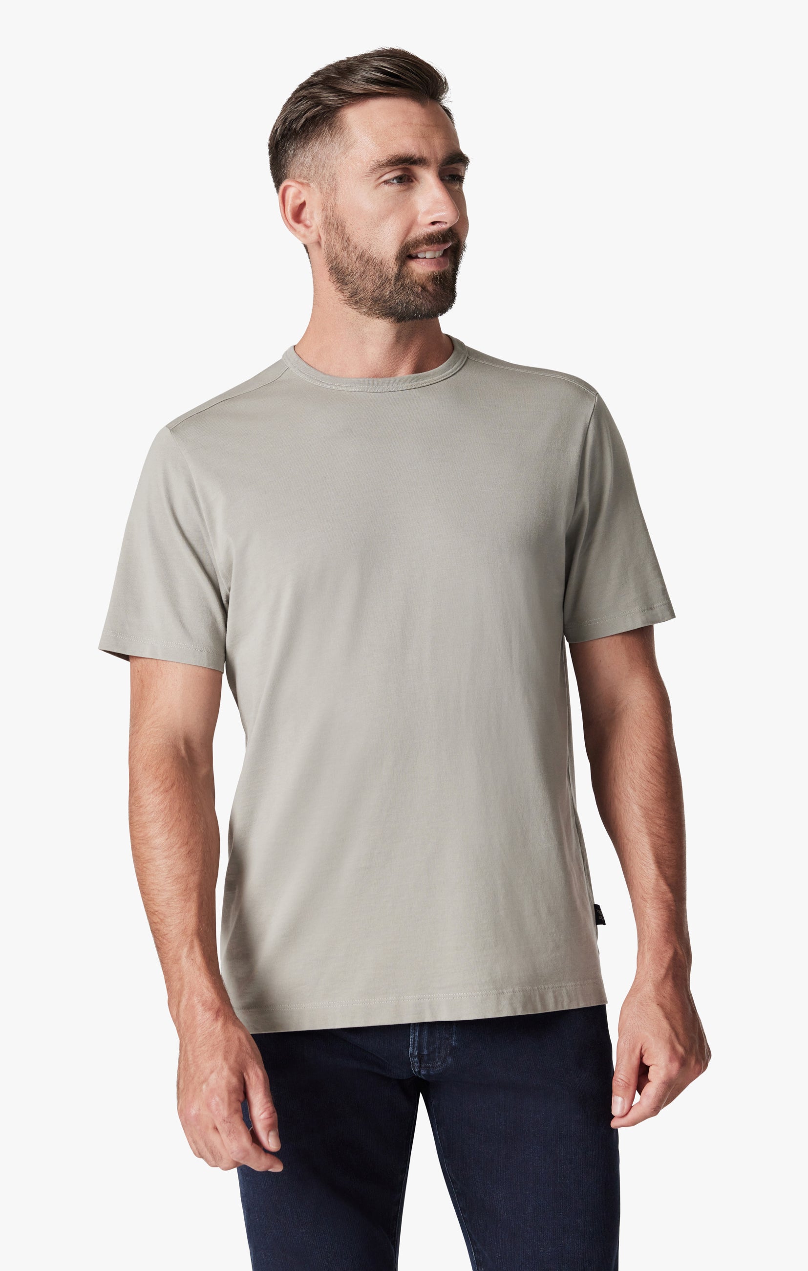 Basic Crew Neck T-Shirt in White Dove