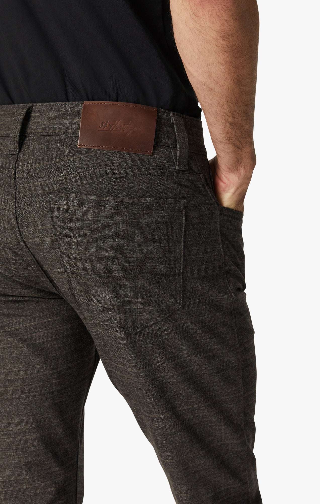 Cool Tapered Leg Pants In Brown Checked