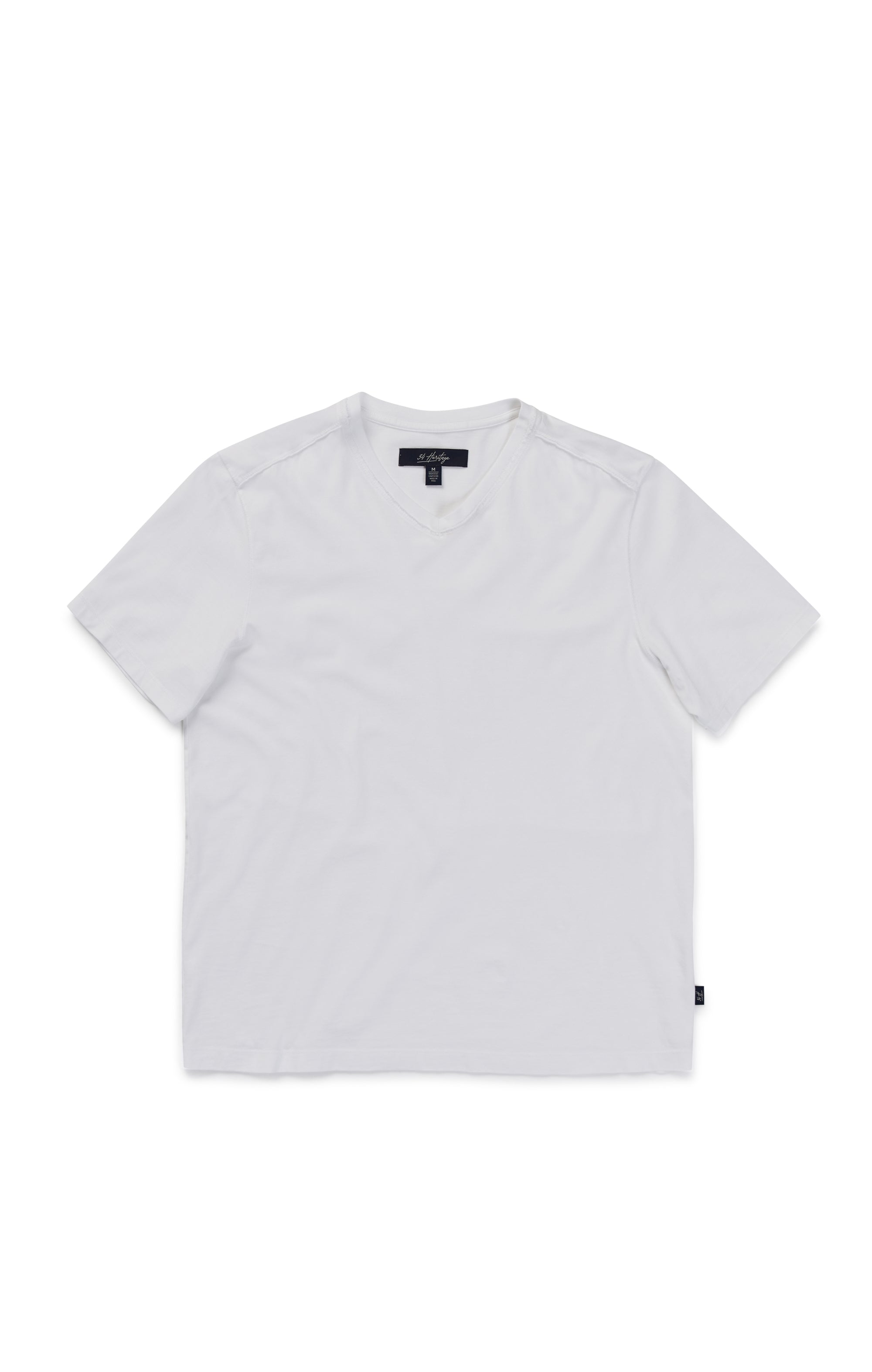 Deconstructed V-Neck T-Shirt in White Image 7