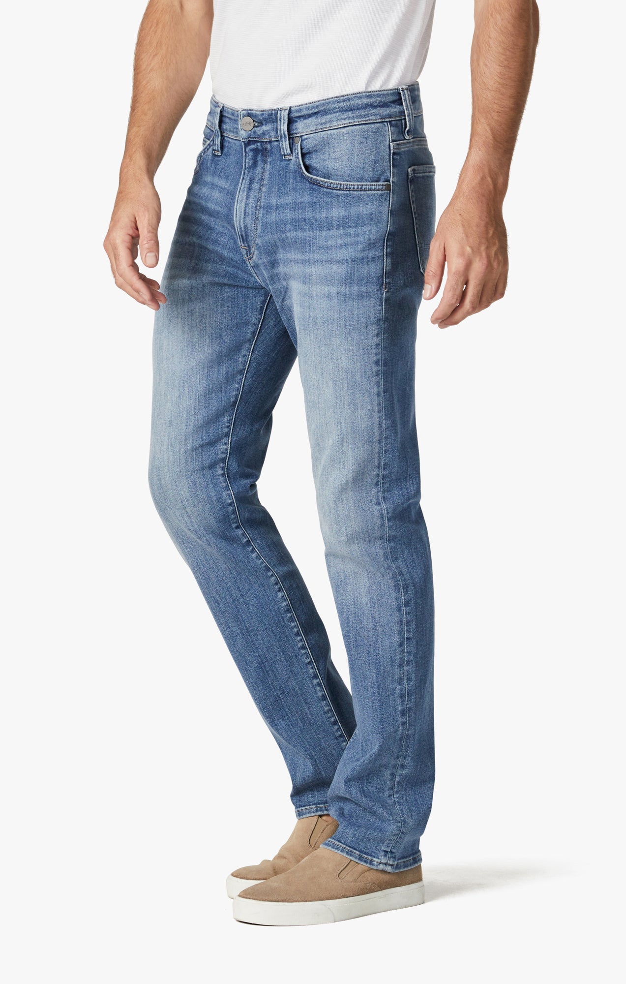 Courage Straight Leg Jeans In Mid Brushed Organic