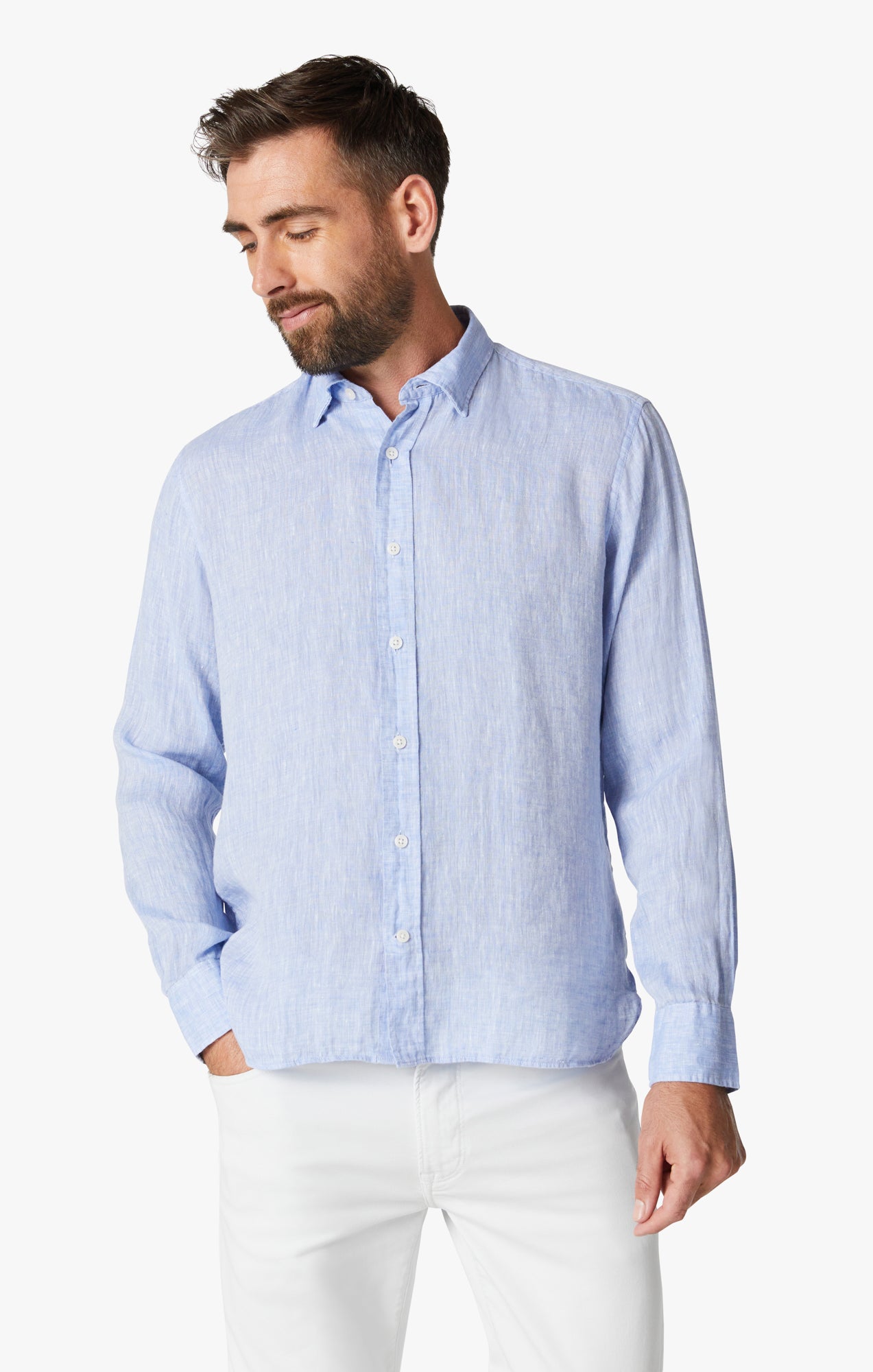 Linen Chambray Shirt in Hawaiian Ocean