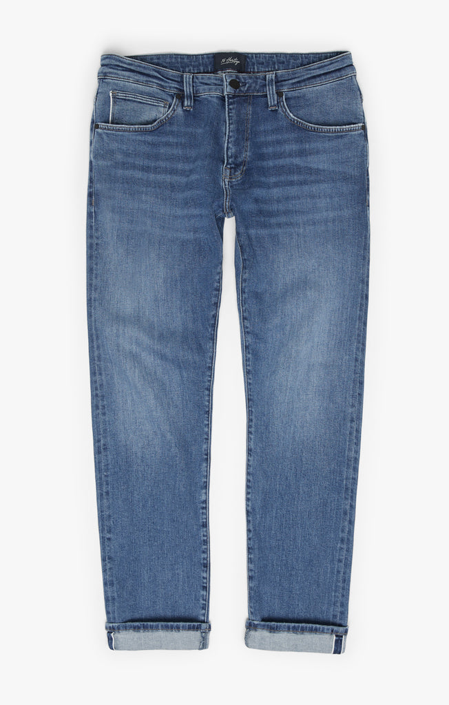 Cool Tapered Leg Jeans In Mid Blue Selvedge