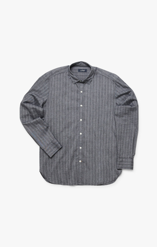 Herringbone Shirt In Anthracite Melange