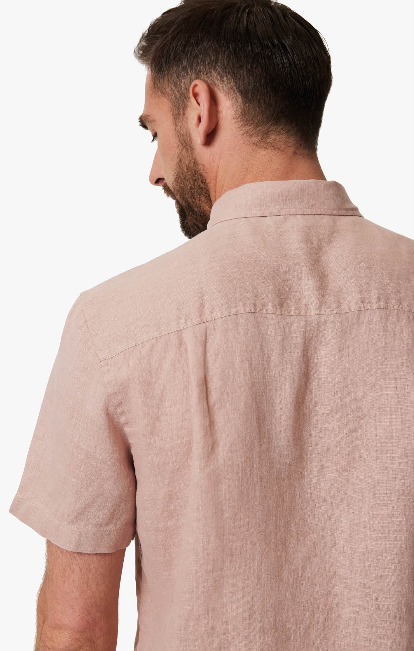 Linen Short Sleeve Shirt In Fawn