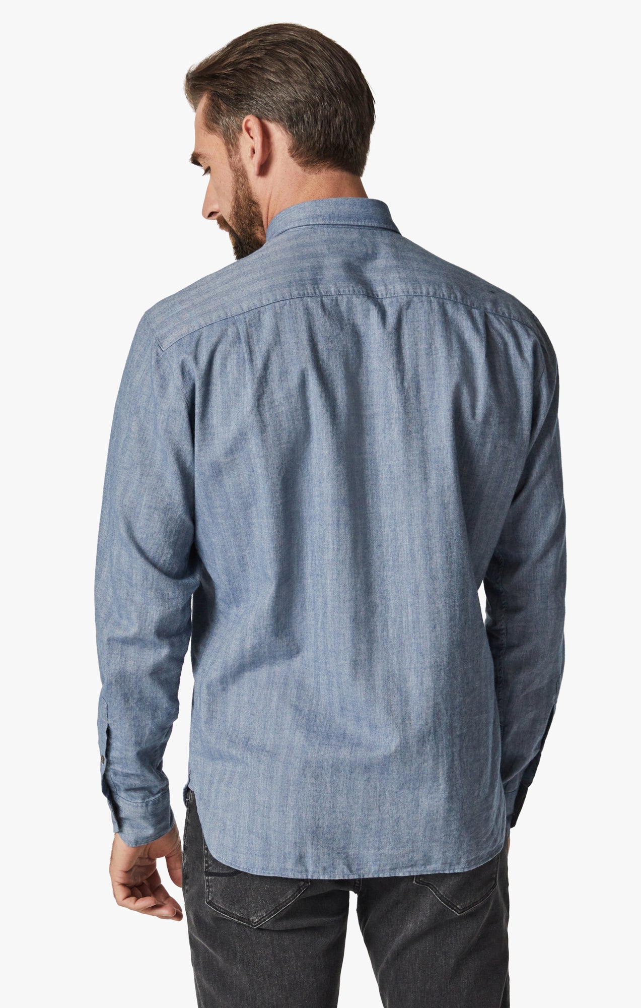 Herringbone Shirt In Blue Image 3
