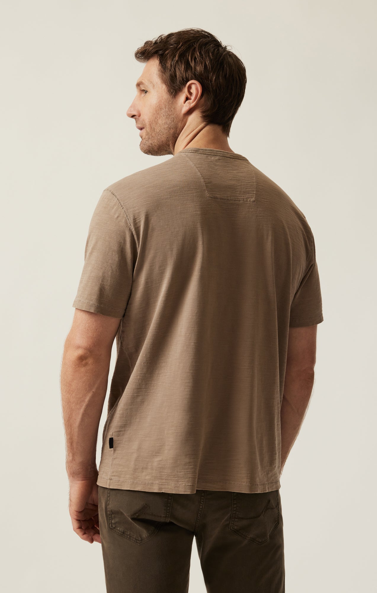 Slub Crew Neck T-Shirt in Shitake