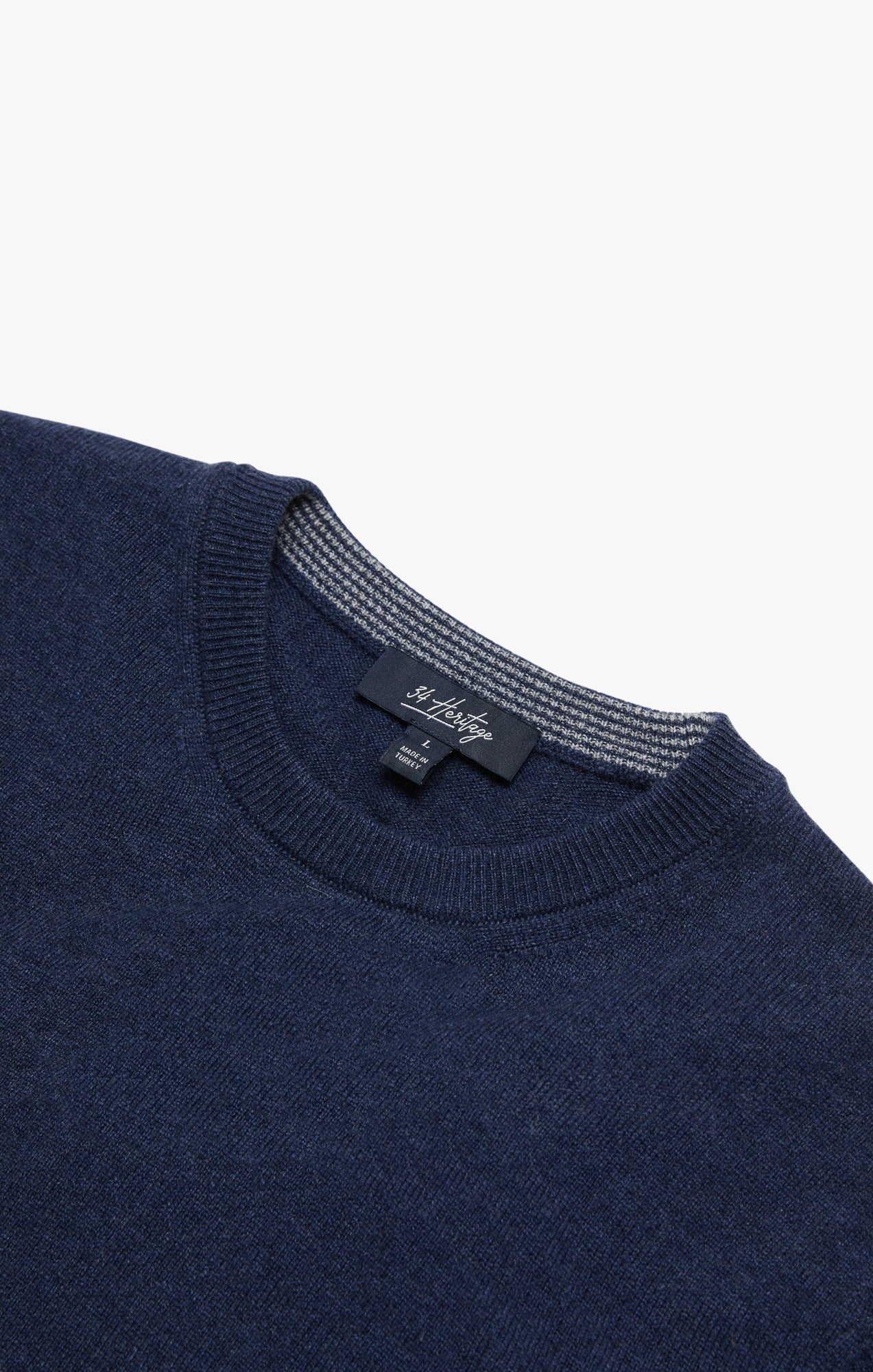Cashmere Crew Neck Sweater In Navy Image 9