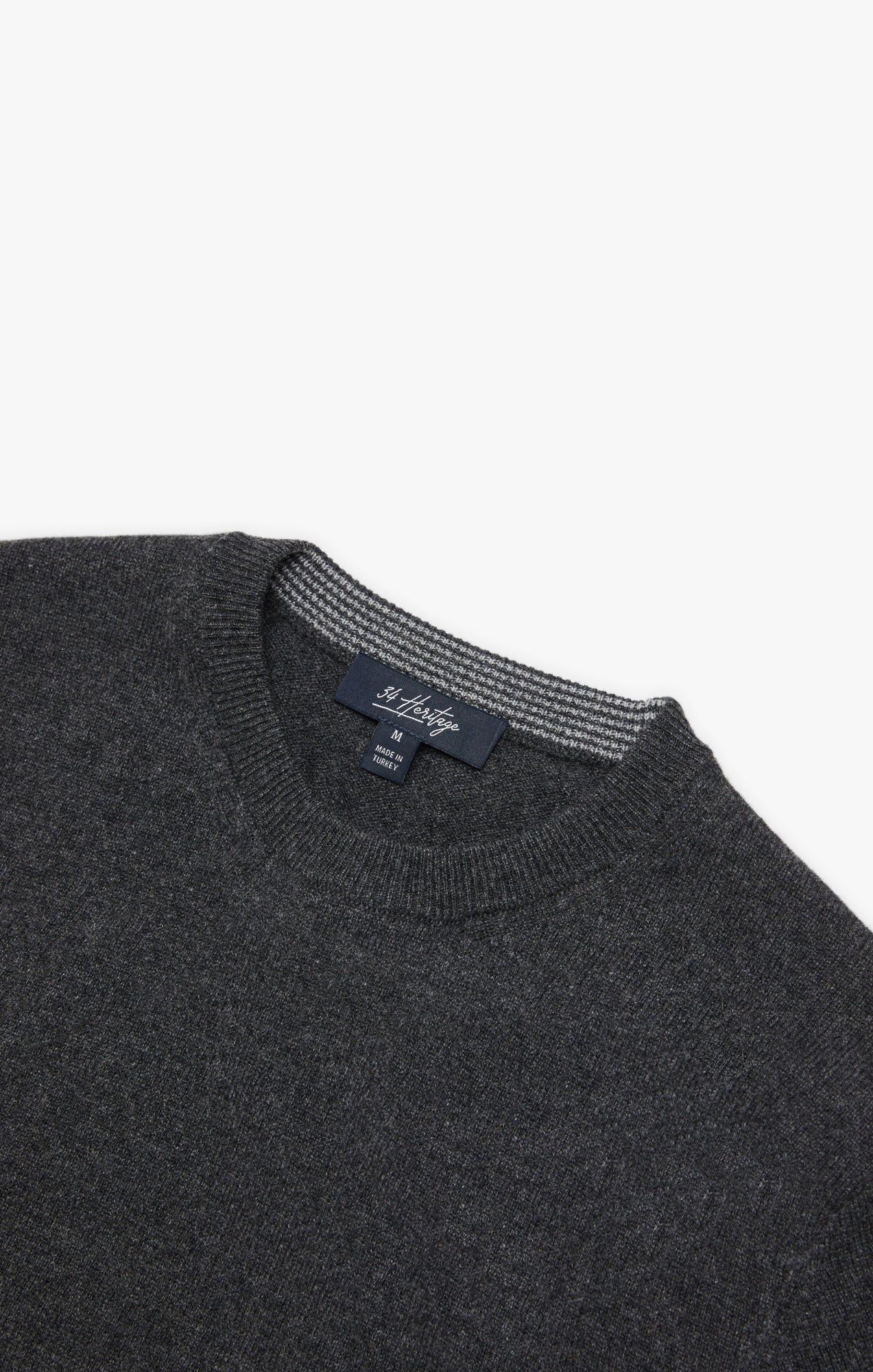 Cashmere Crew Neck Sweater In Charcoal Image 8