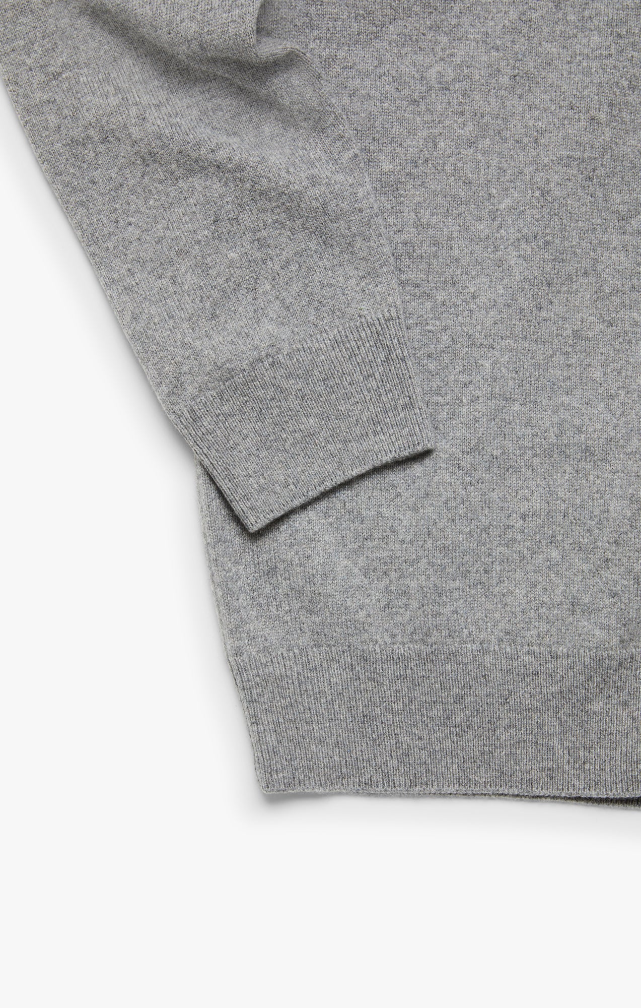 Cashmere Quarter Zip Sweater In Grey Melange Image 12