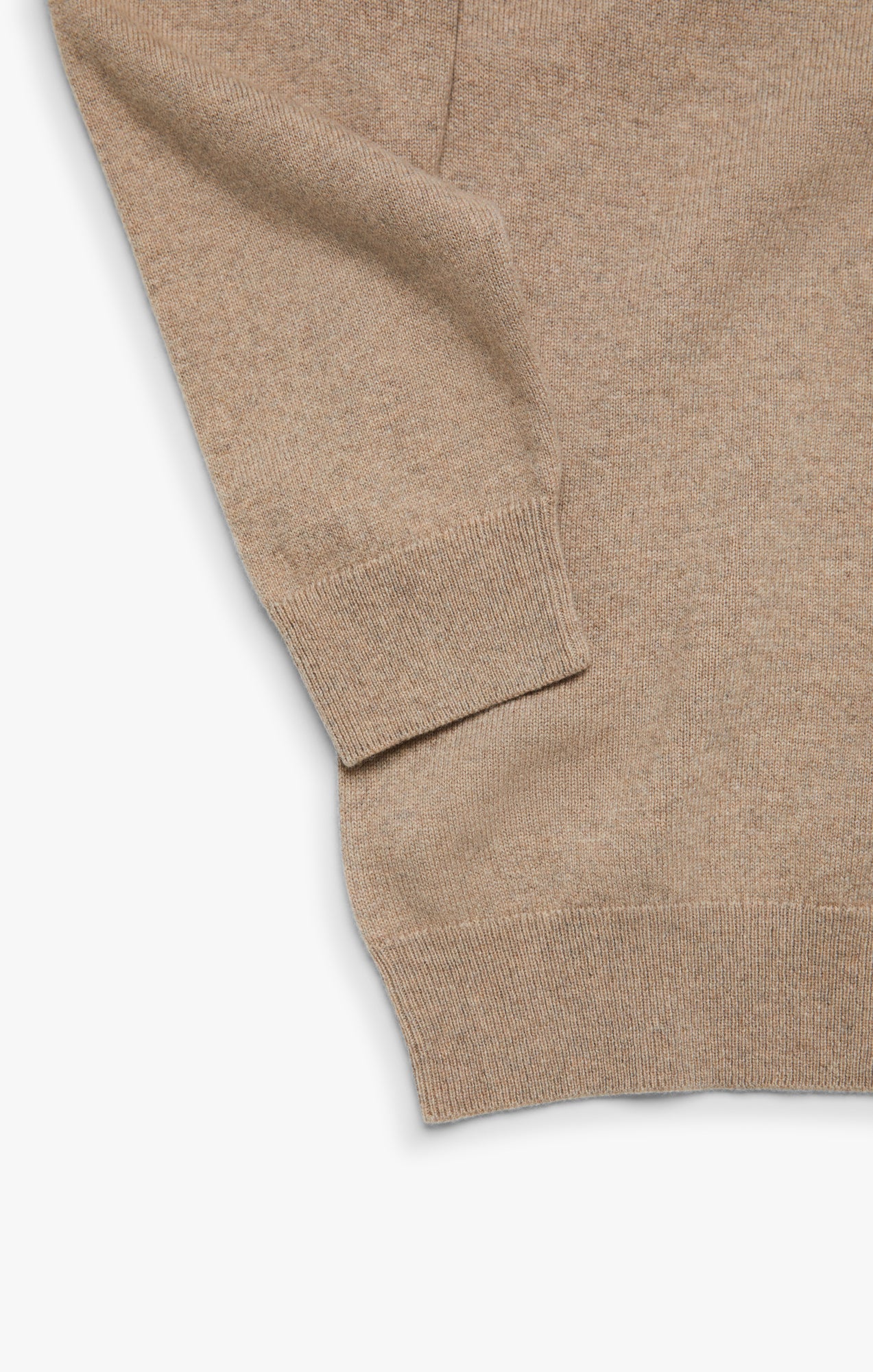 Cashmere Quarter Zip Sweater In Beige Image 11