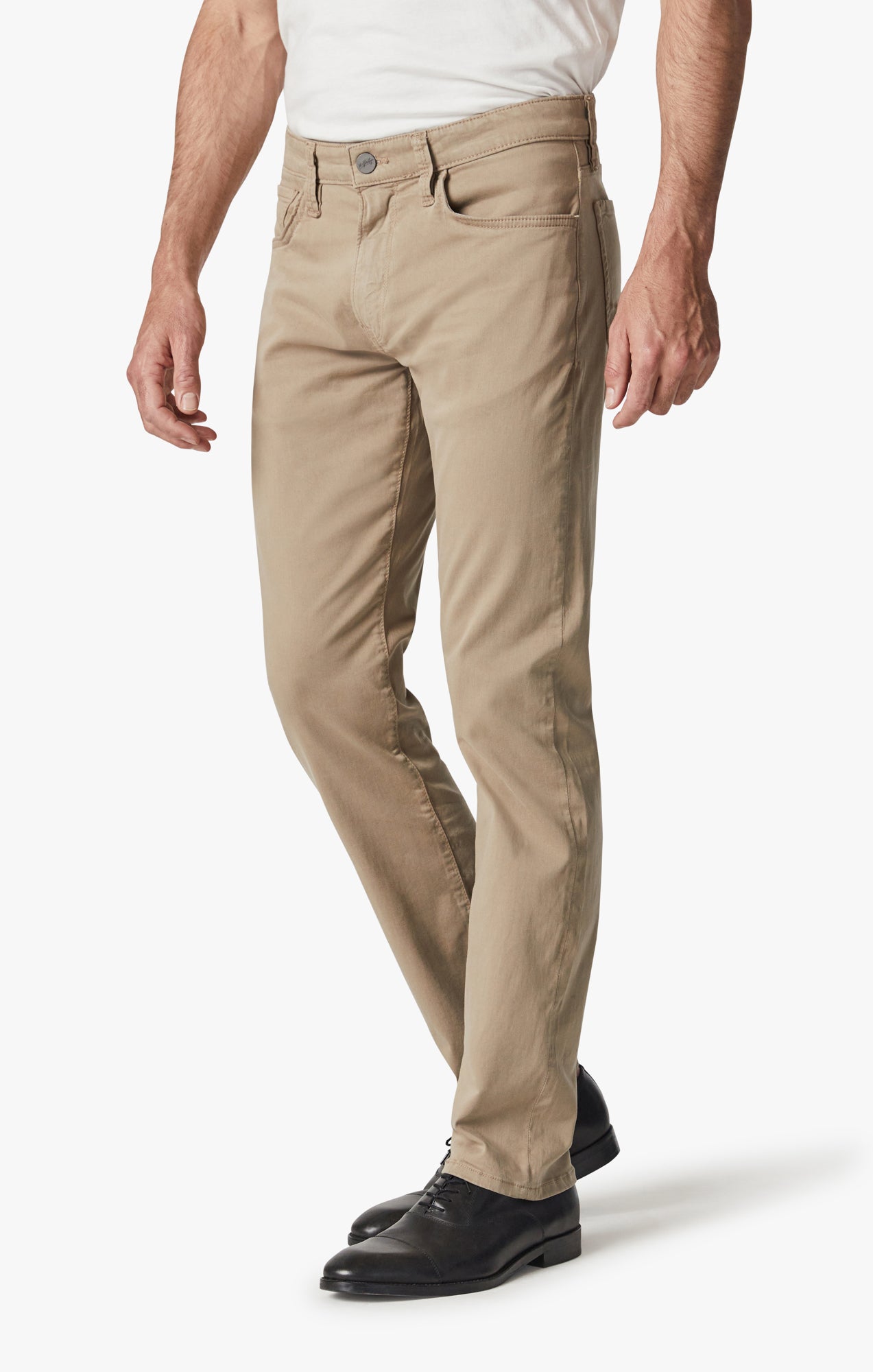Cool Tapered Leg Pants In Cashew Brushed Twill Image 3