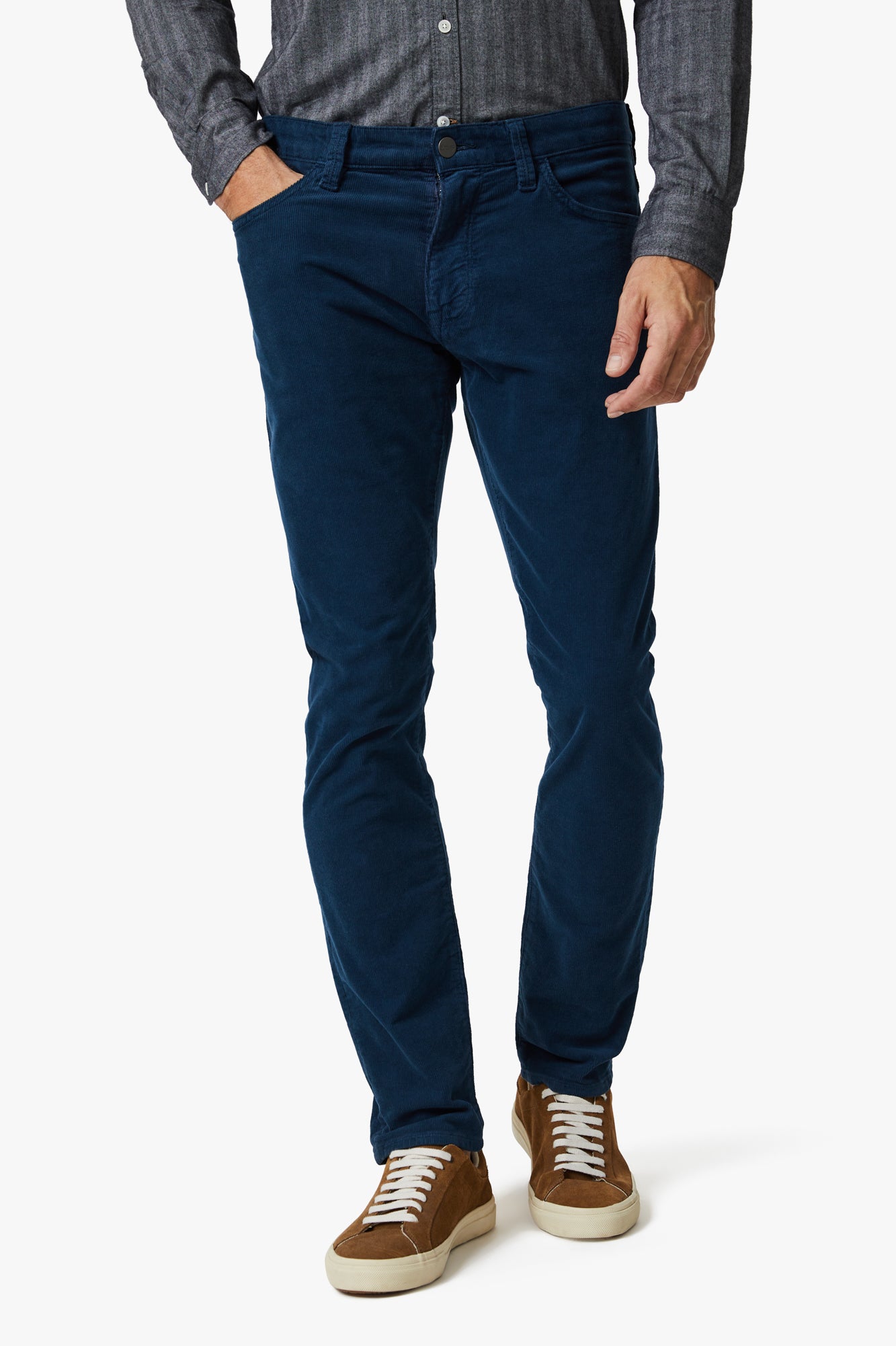 Cool Tapered Leg Pants In Azure Cord