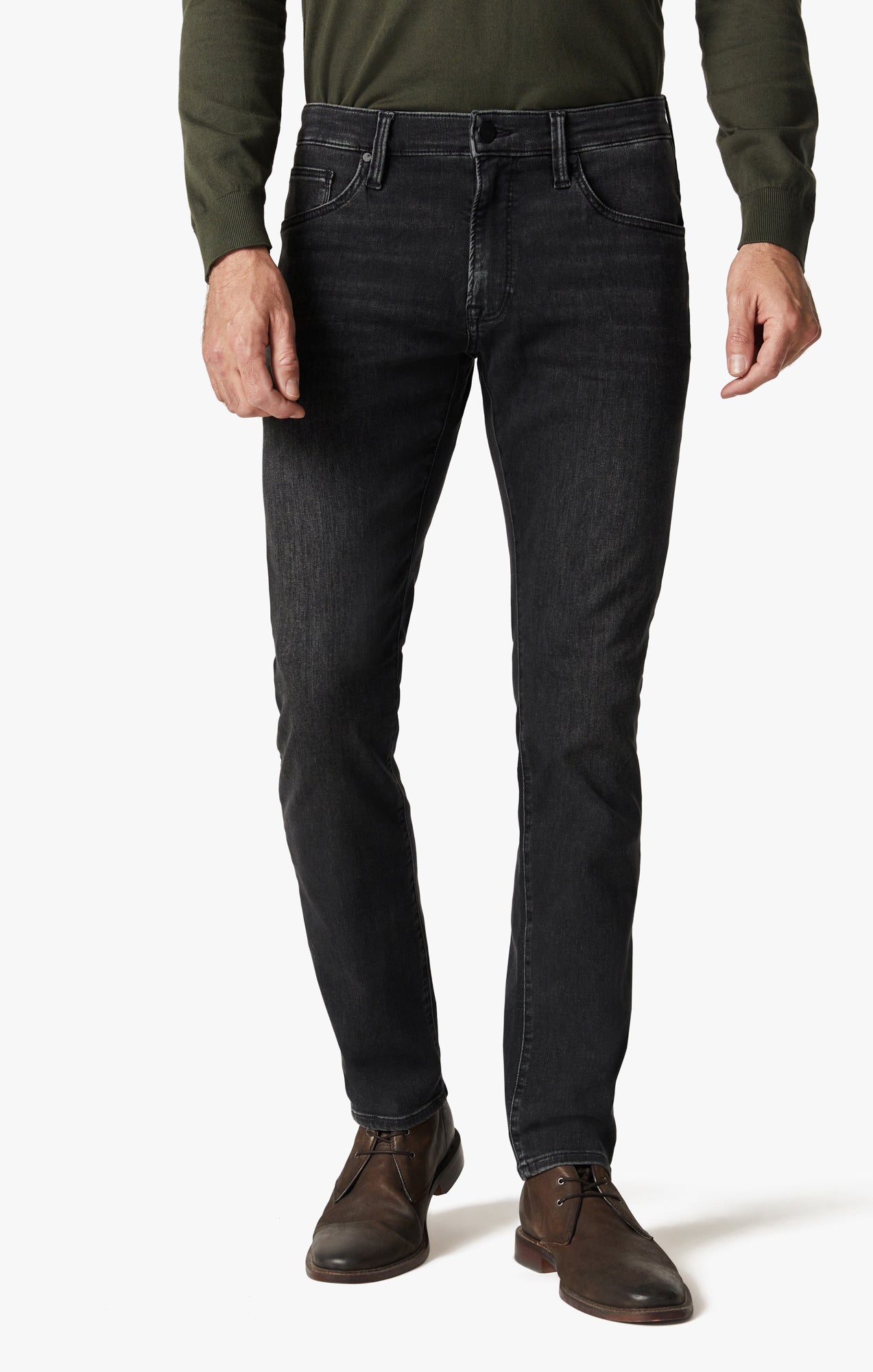 Cool Tapered Leg Jeans In Dark Smoke Refined Image 2