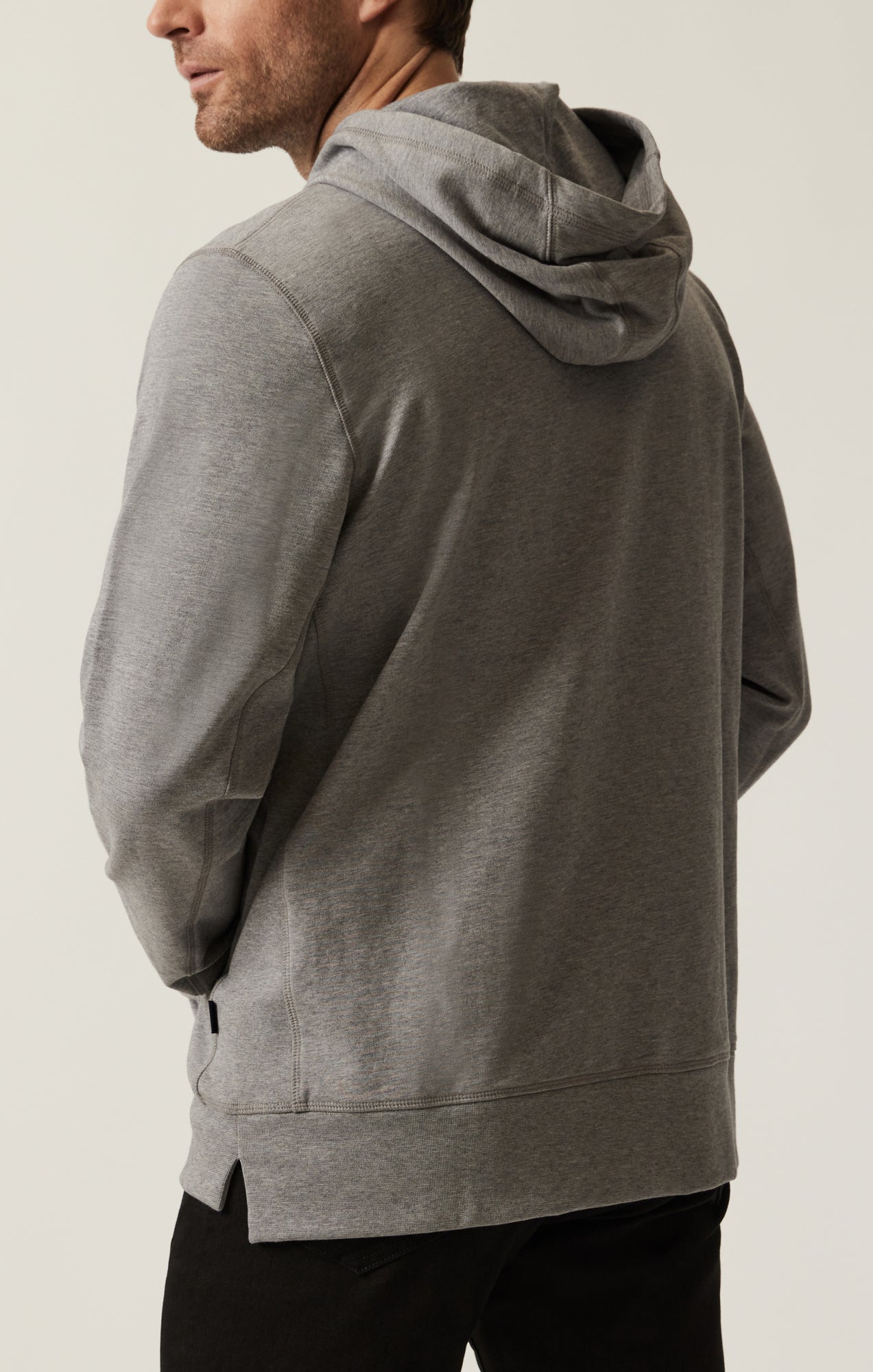 French Terry Hoodie In Grey Melange