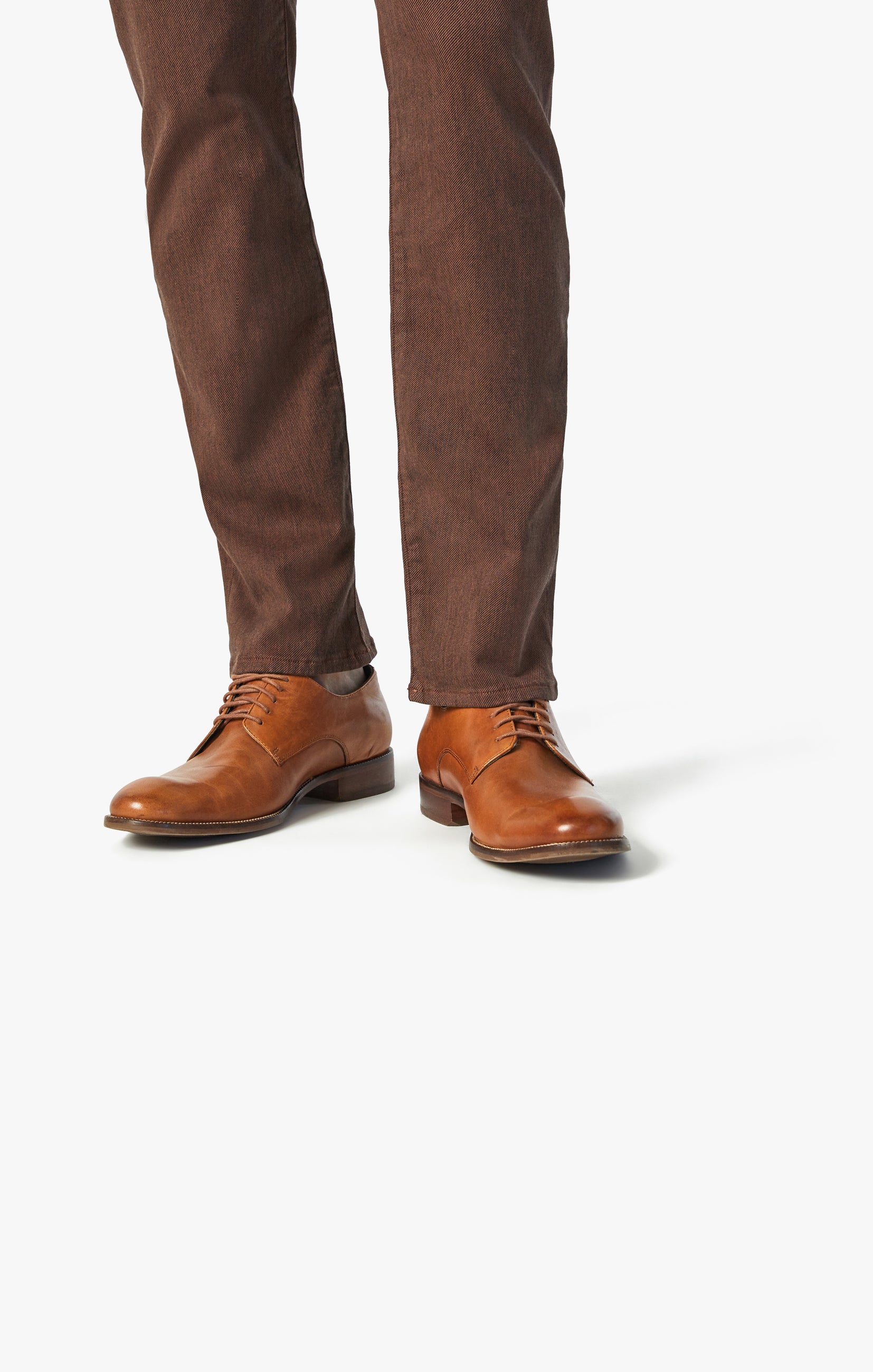 Cool Tapered Leg Pants In Cognac Diagonal