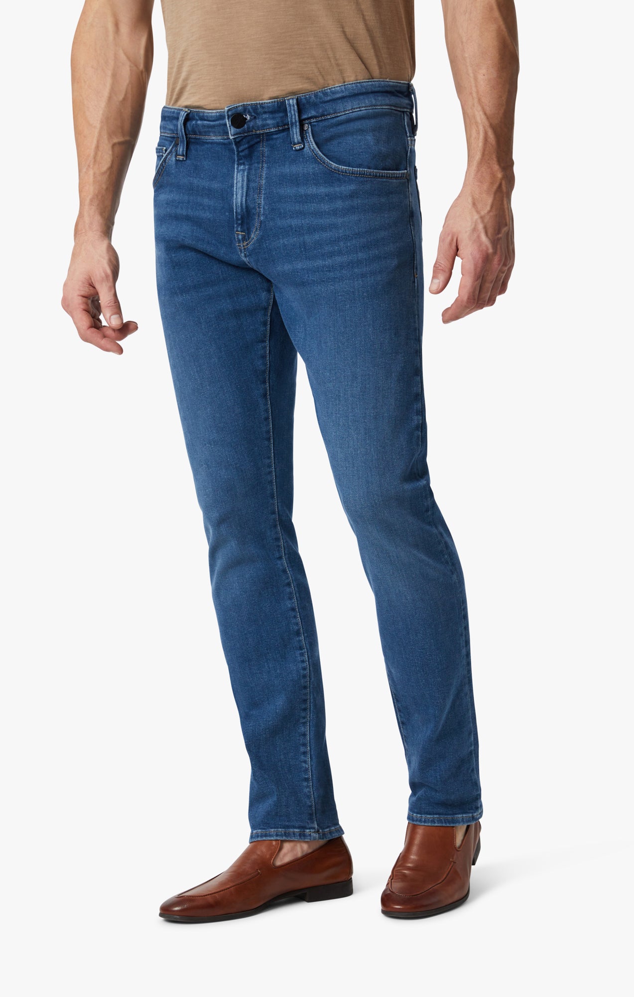 Cool Tapered Leg Jeans In Shaded Blue Selvedge