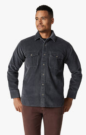 Corduroy Overshirt In Iron Gate