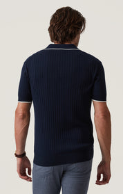 Polo Sweater in Navy