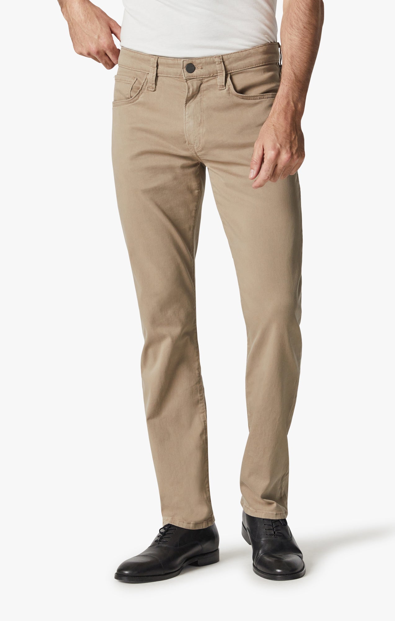 Cool Tapered Leg Pants In Cashew Brushed Twill Image 2