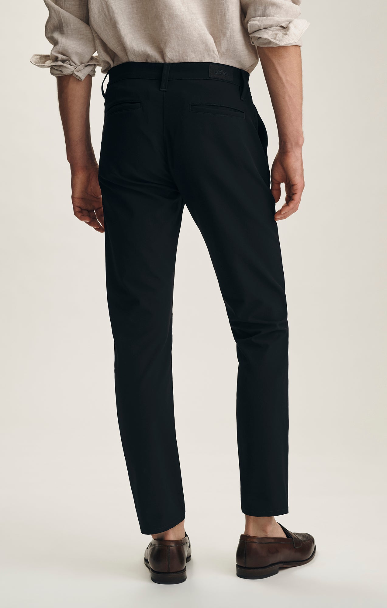 Verona Straight Leg Commuter Chino Pants In Black Luxe