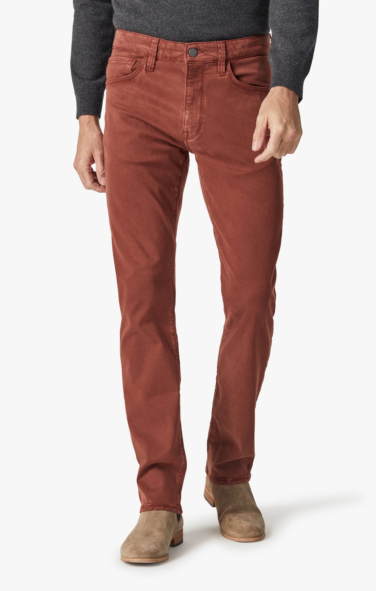 Cool Tapered Leg Pants in Cinnamon Brushed Twill Image 2