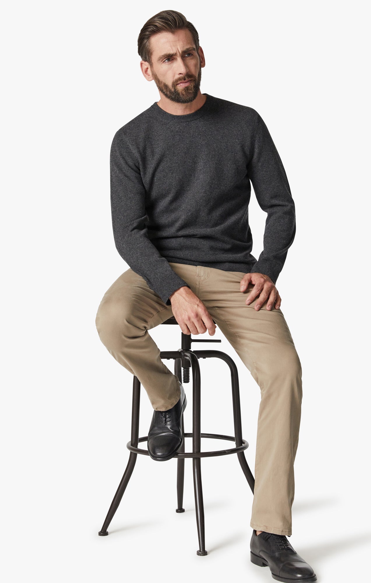 Cool Tapered Leg Pants In Cashew Brushed Twill Image 6