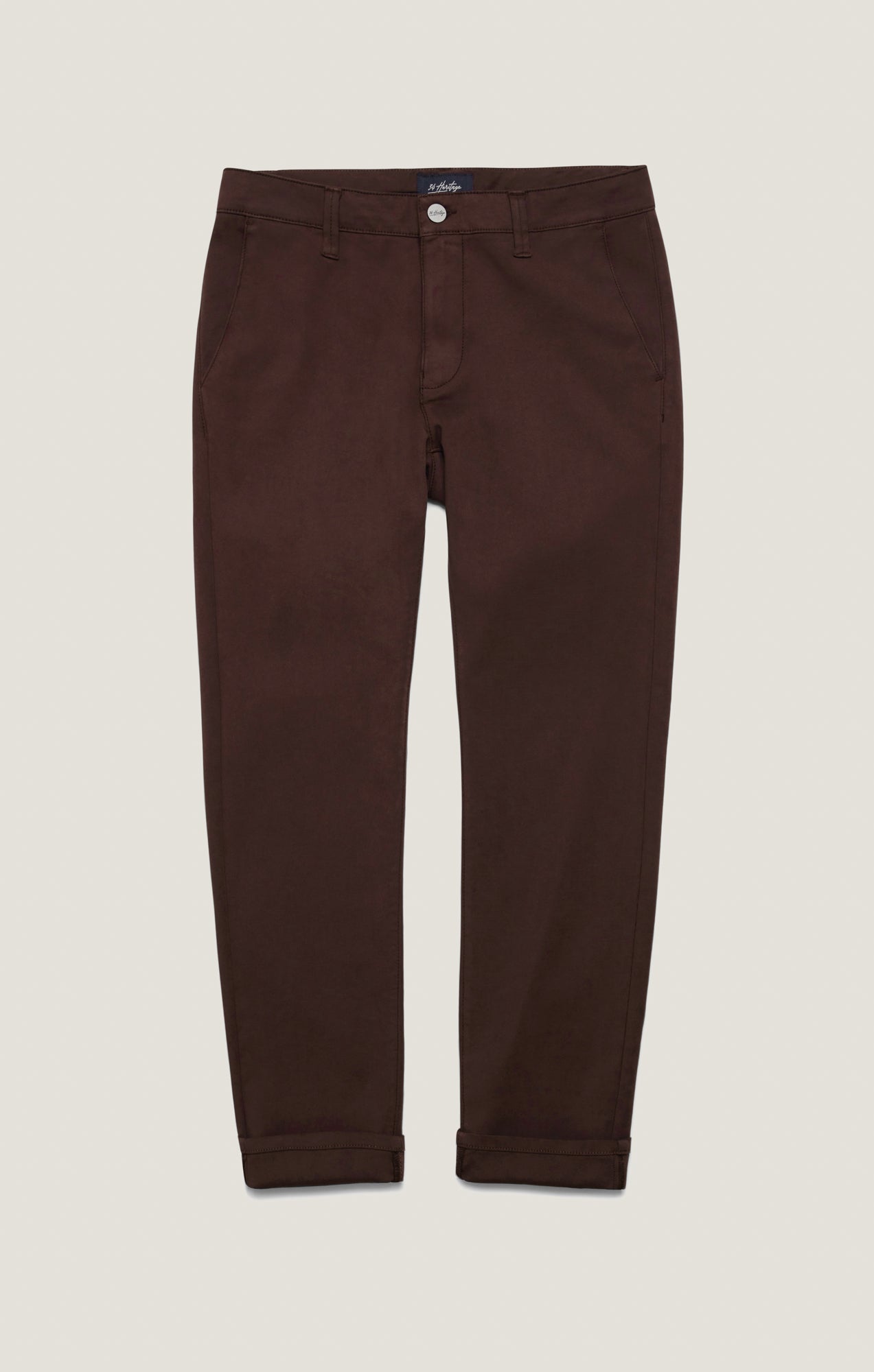 Verona Slim Leg Chino Pants in Burgundy High Flyer