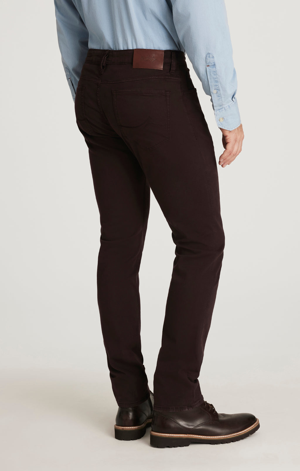 Cool Tapered Leg Pants in Burgundy Twill