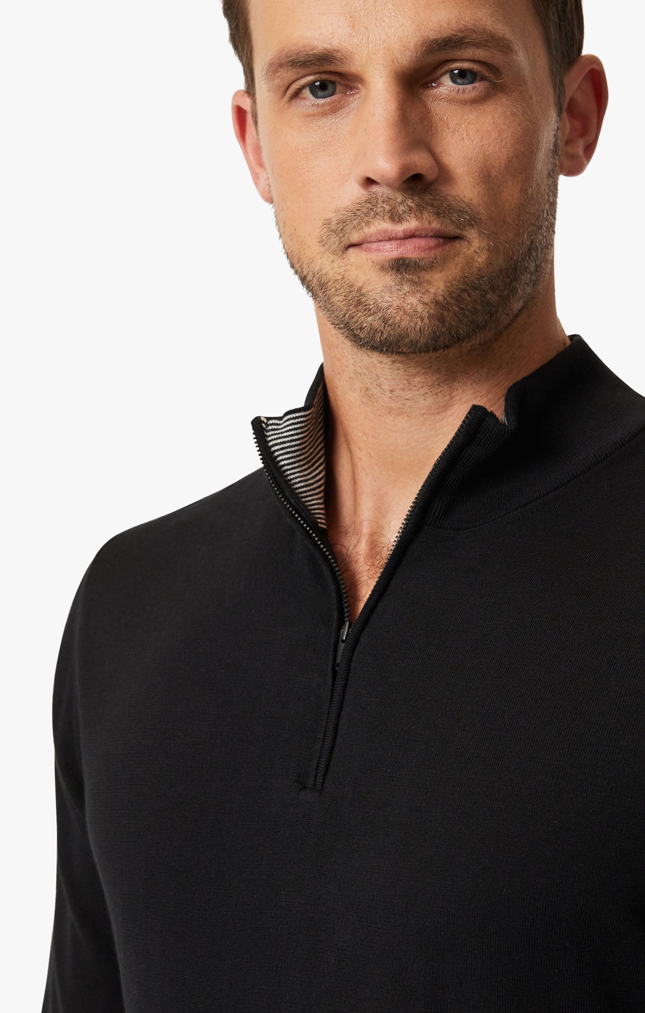 Quarter Zip Sweater In Black