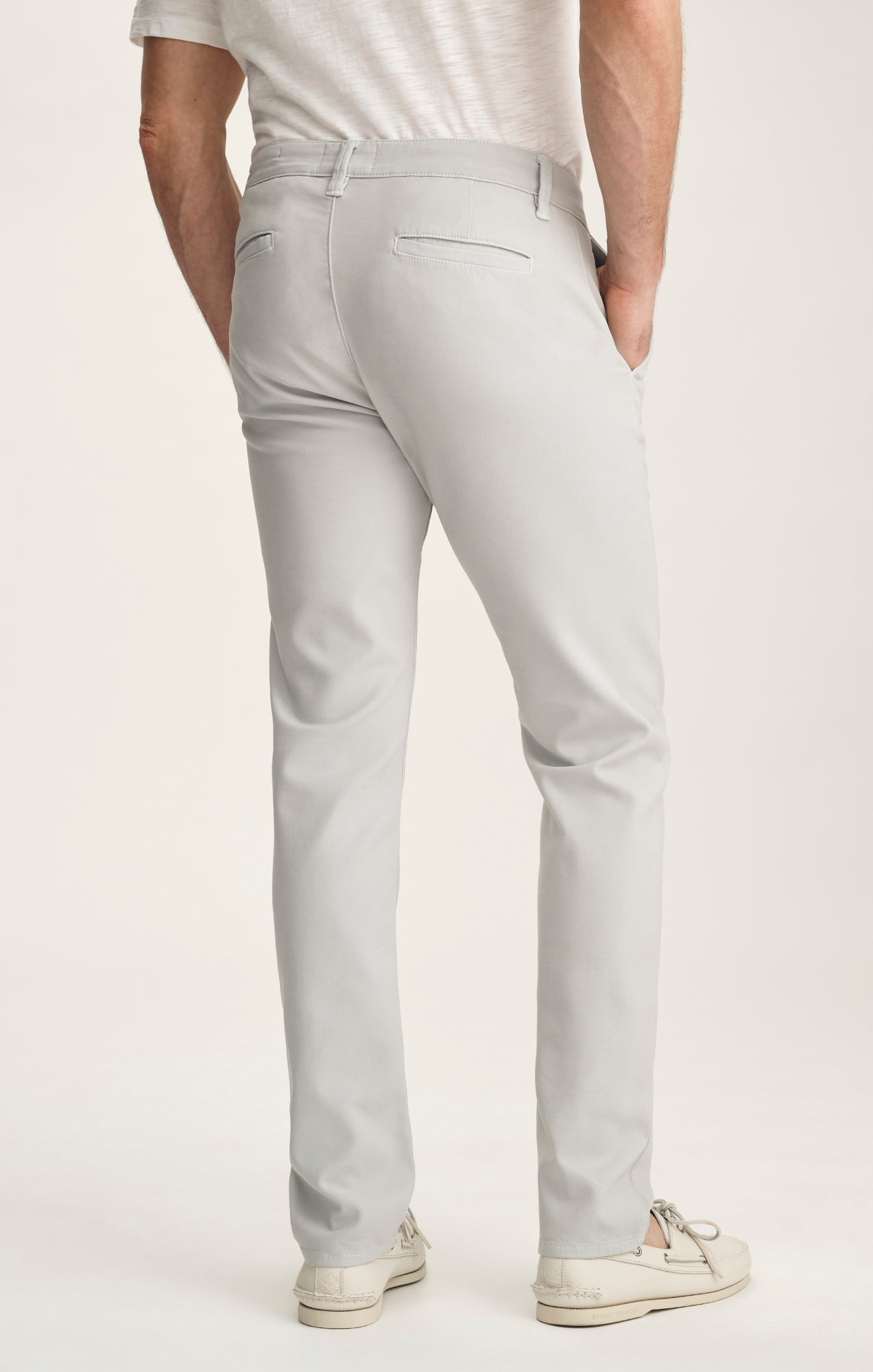 Verona Straight Leg Chino Pants In Ice Grey High Flyer