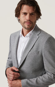 Matteo Pique Blazer in Grey Melange