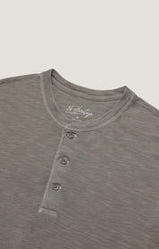 Slub Henley T-Shirt in Pastel Olive