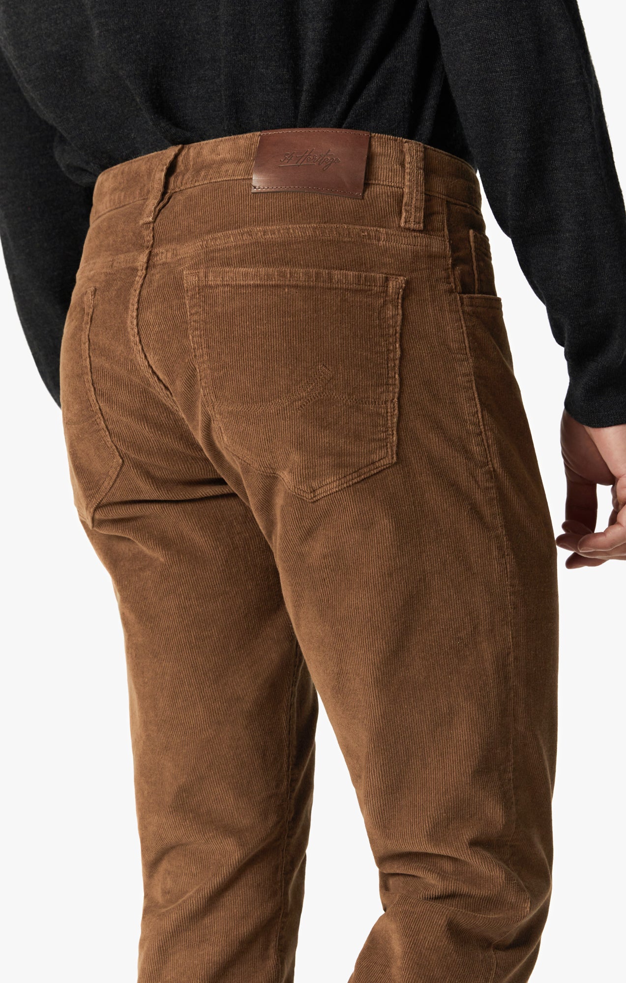 Cool Tapered Leg Pants In Cognac Cord Image 5