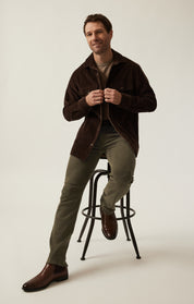 Corduroy Overshirt in Chocolate Brown