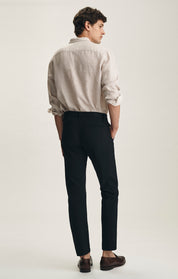 Verona Straight Leg Commuter Chino Pants In Black Luxe