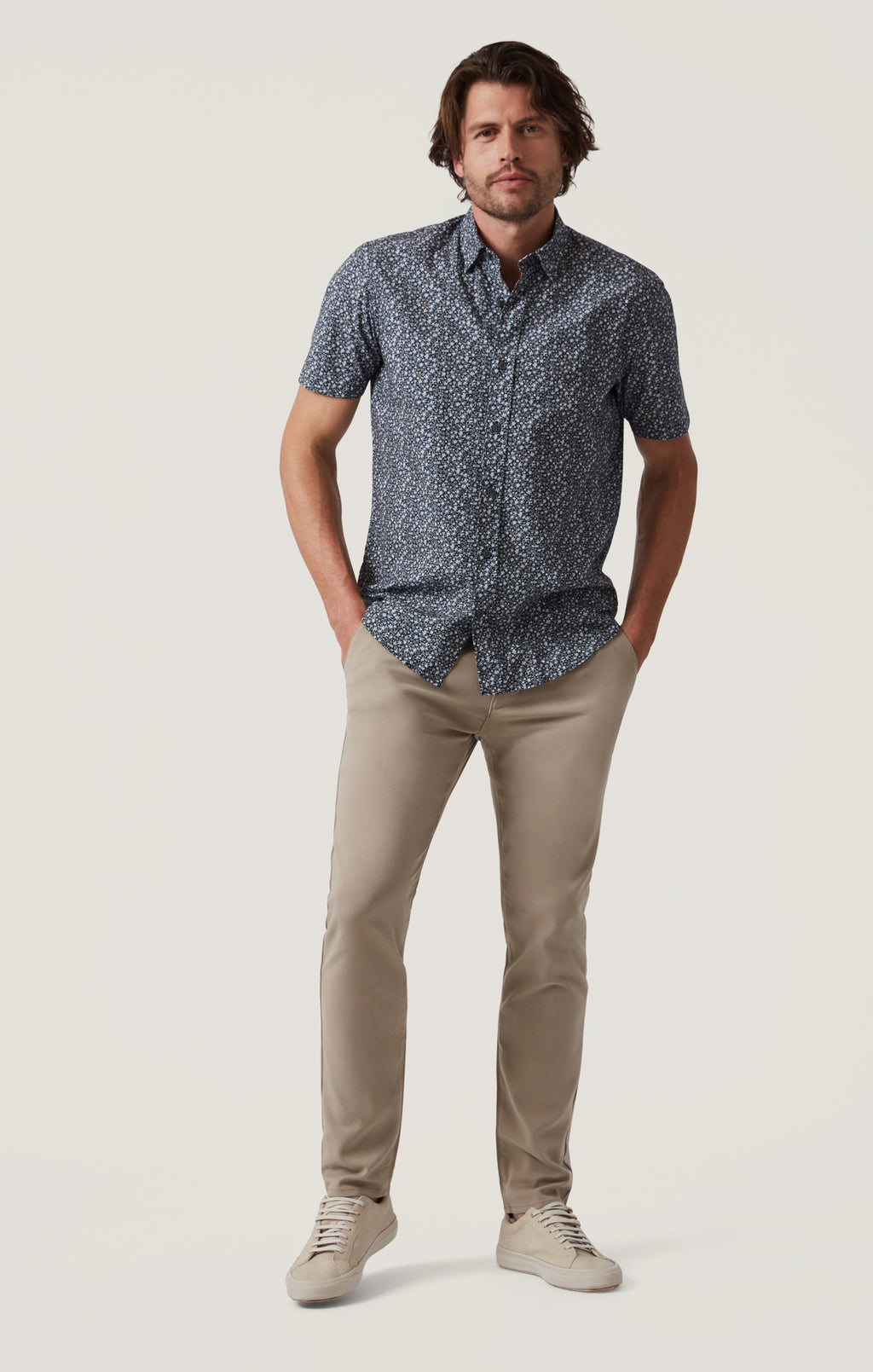 Verona Straight Leg Chino Pants In Fern High Flyer