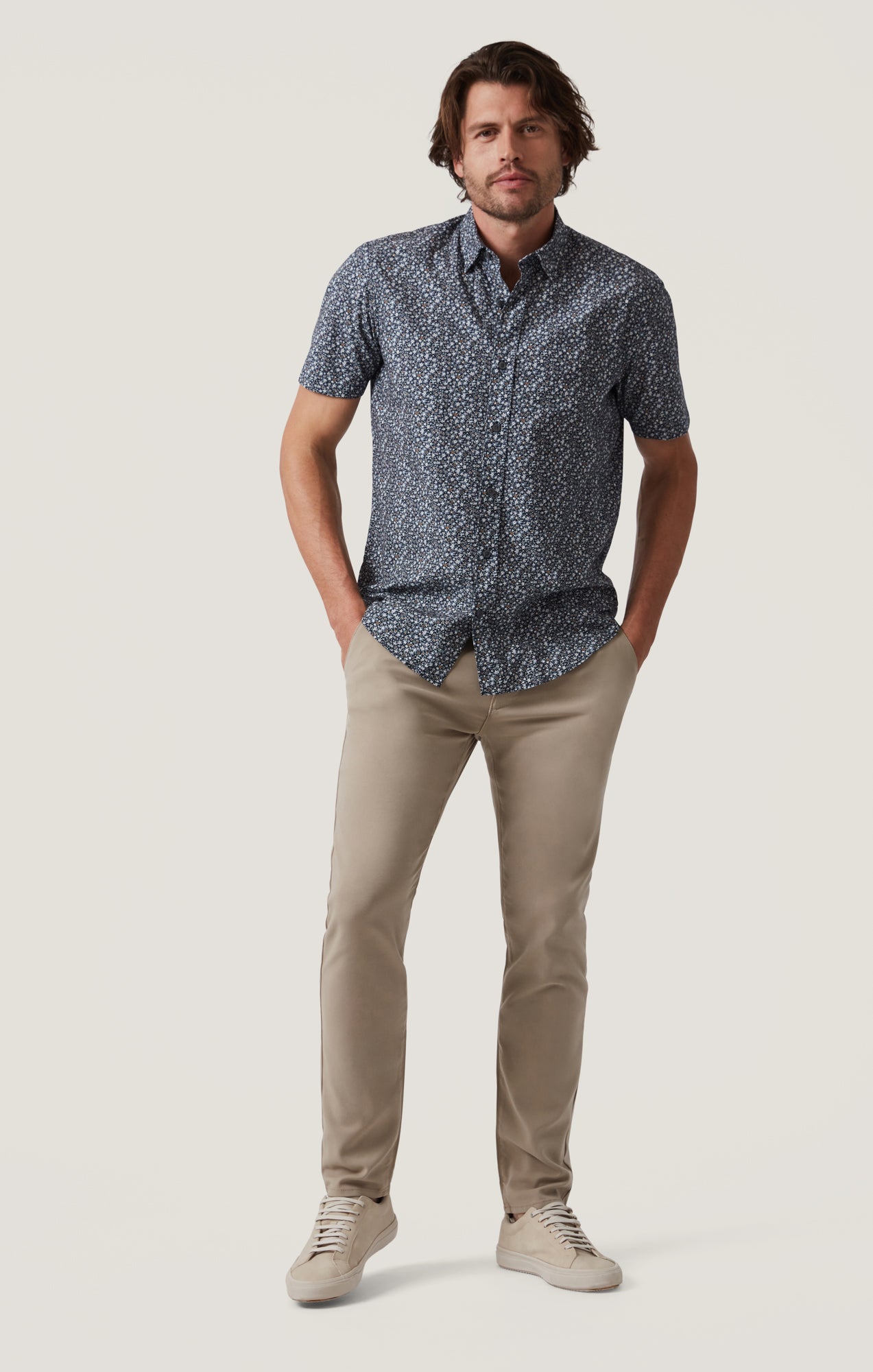 Verona Straight Leg Chino Pants In Fern High Flyer