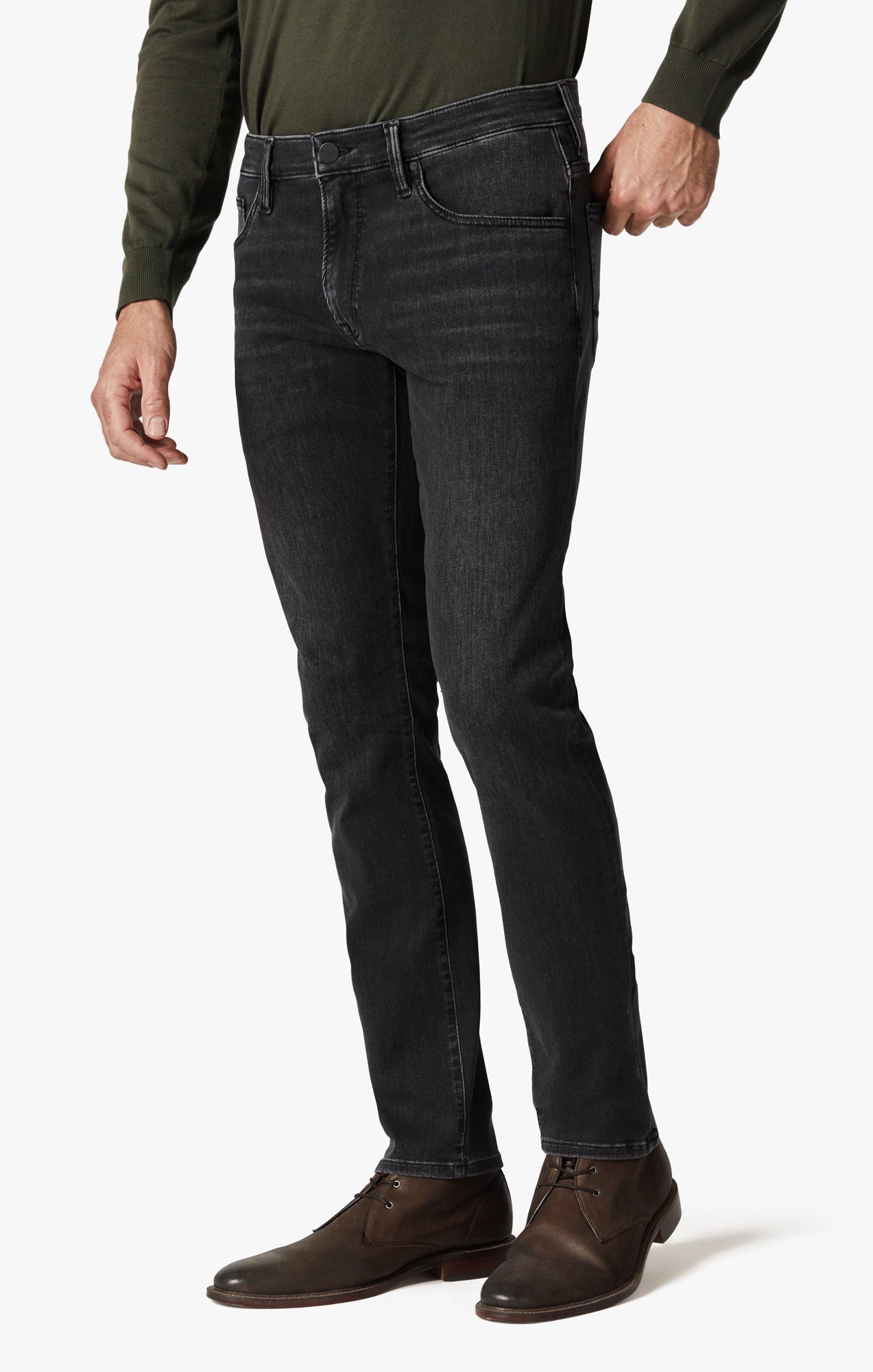 Cool Tapered Leg Jeans In Dark Smoke Refined